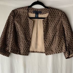 French Connection black and metallic gold bolero.